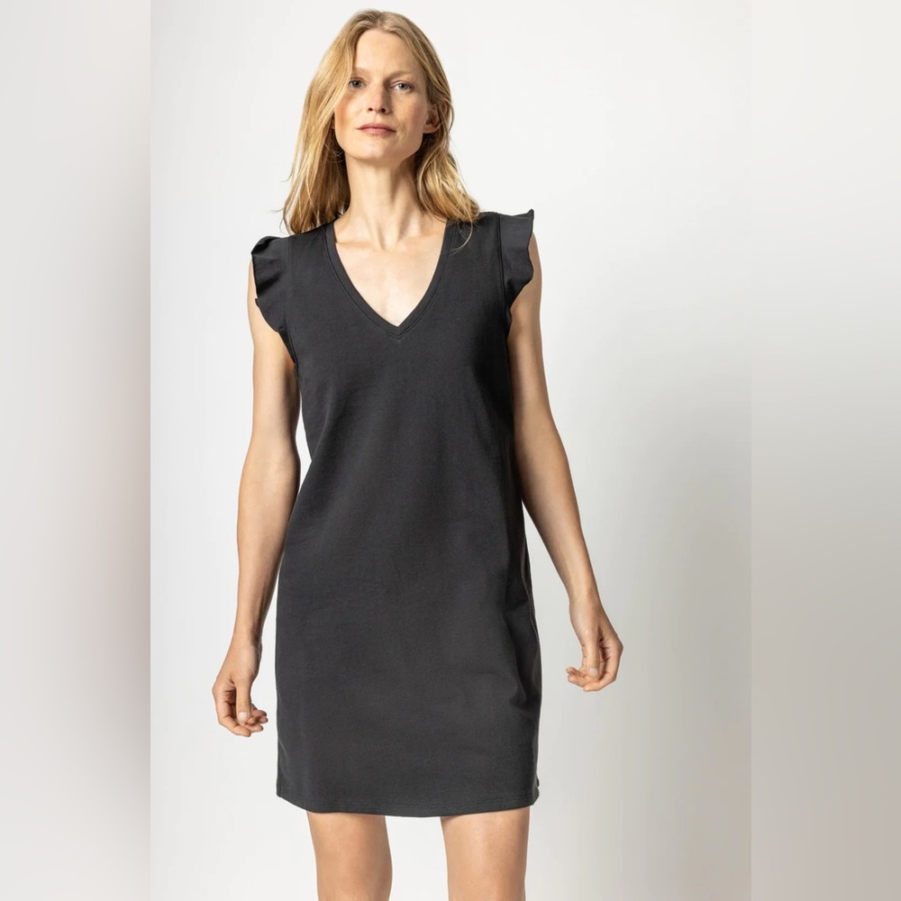 NWT Lilla P ruffle sleeve v-neck dress